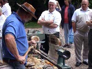 Wood turning at the Alford Craft Market.